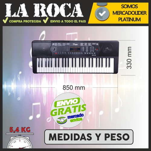 Imagen 6 de 10 de Teclado 54 Teclas 4 Octavas Parquer Ark336 + Fuente - Cuotas