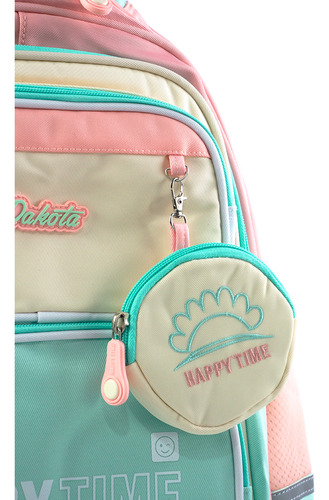 Mochila Infantil De Espalda Dakota Color Verde/ Rosa