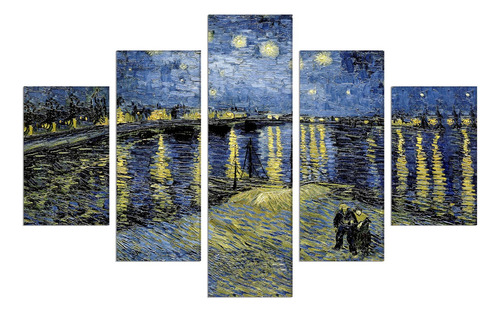 Set De 5 Cuadros Van Gogh Noche Estrellada 114x185cm