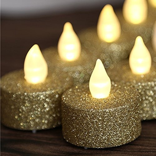 Velas Led Sin Llama, 24 Pack, Doradas