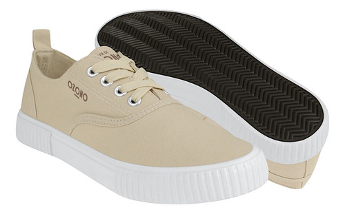 Tenis Dama Capa De Ozono 608401 Textil Beige