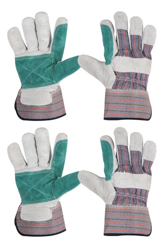 Guantes De Carnaza Y Loneta Con Refuerzo Unitalla (2 Pares)