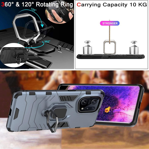 Funda Uso Rudo Carcasa Para Oppo Find X5 +mica Azul Oppo Find X5