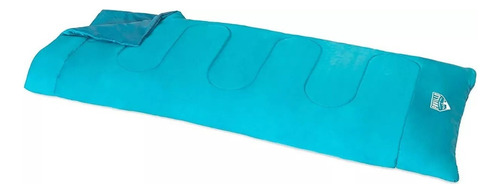 Bolsa De Dormir Camping Compacta Temperatura Confort + Bolso Color Agua