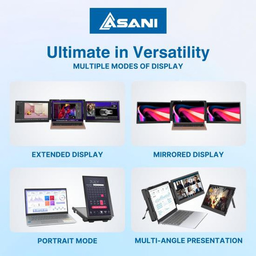 Monitor Portátil Asani De 13,3 - Extensor De Tres Pantallas