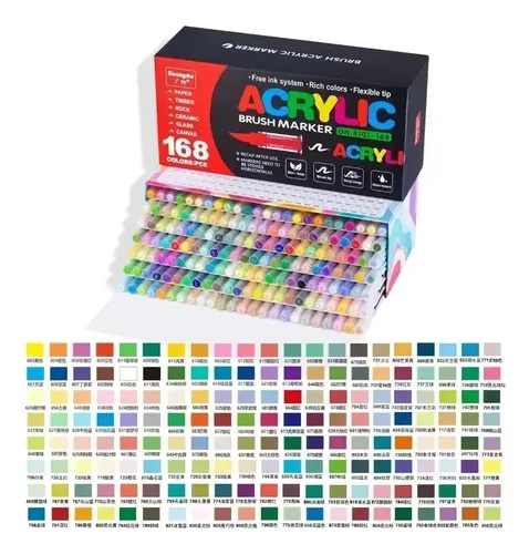 12-168 Colors Direct-liquid Acrylic Markers Paint Brush M