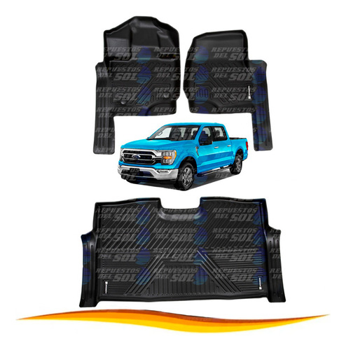 Set Pisos Rigido Tipo Bandeja Para Ford F150 2018 2022