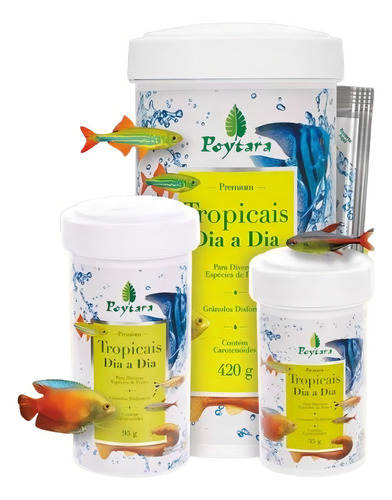 Raçao Poytara Tropicais Dia A Dia 420g Peixes Aquario