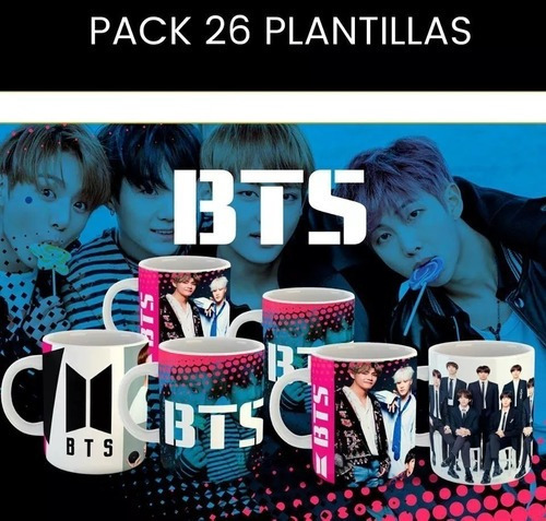 26 Plantillas Sublimación Tazas #1 - Bts / K-pop