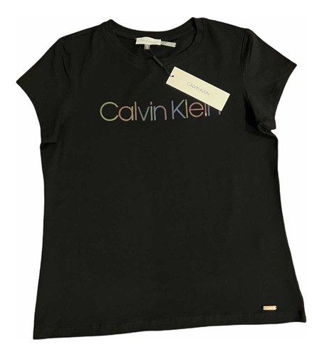 Imagen 1 de 2 de Camiseta Calvin Klein Original Importada Negra Talla Xl