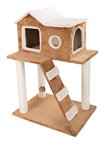 Imagen 4 de 4 de Torre De 3 Niveles Para Gatos De Felpa De Arbol De Felpa Co
