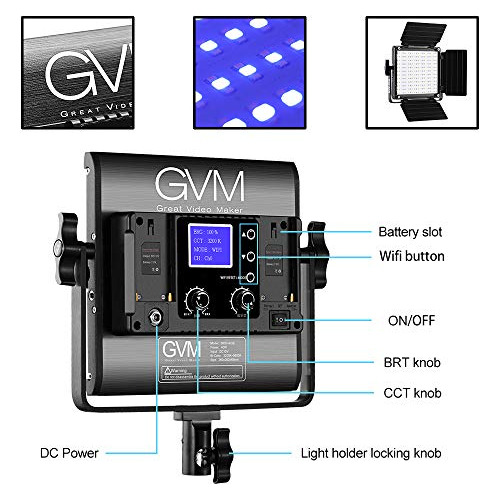 Kit De Iluminación De Vídeo Led Gvm Rgb, Luces De Vídeo De E