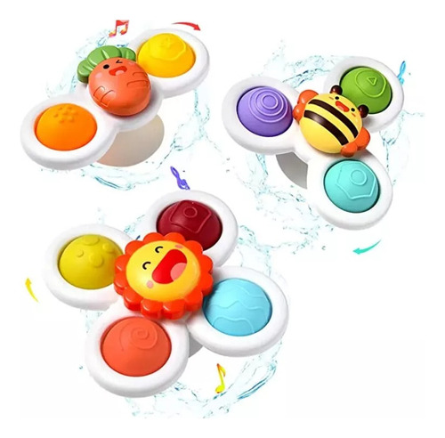 3 Piece Spinner Toys With Suction Cup, Toys With