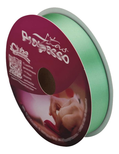 Fita De Cetim Progresso Diversas Cores N°3 15mm 50m - 1 Rolo Cor 232 VERDE MENTA