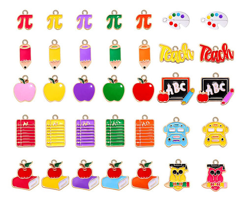 Teacher Charms Cealxheny, 35 Unidades, Esmaltados Para Hacer