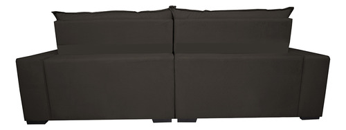 Sofá Lisboa 2,32m Retrátil, Reclinável com Molas no Assento Tecido Suede Velusoft Café - Cama InBox