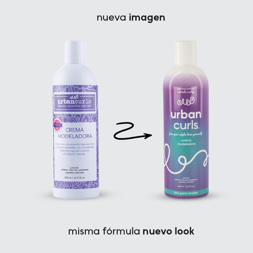 Crema Para Peinar Rizos Modeladora Cabello Urban Curls 360ml