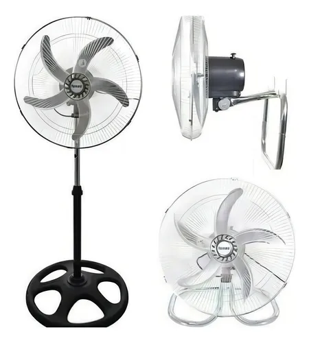 comprar Set De 2 Ventiladores Pedestal Con Aspa Metálica 18¨ 3 En 1 Cantidad de aspas 5 Color de la estructura Metal Diámetro 18 cm
