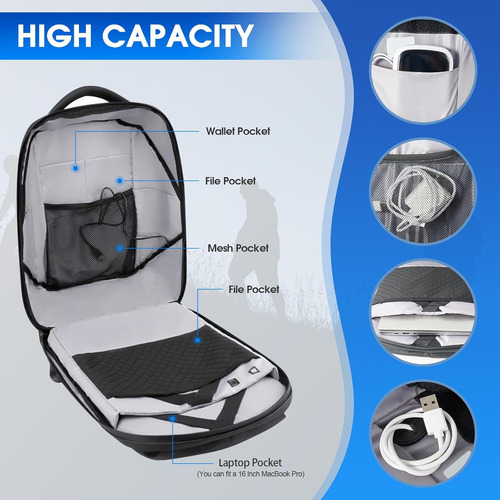 Mochila Led Con Pantalla Programable A Todo Color, App Con..