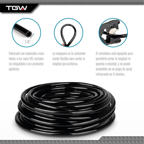 Imagen 6 de 10 de Kit Riego Microaspersion Nebulizador Manguera 20 Mts Tagwood