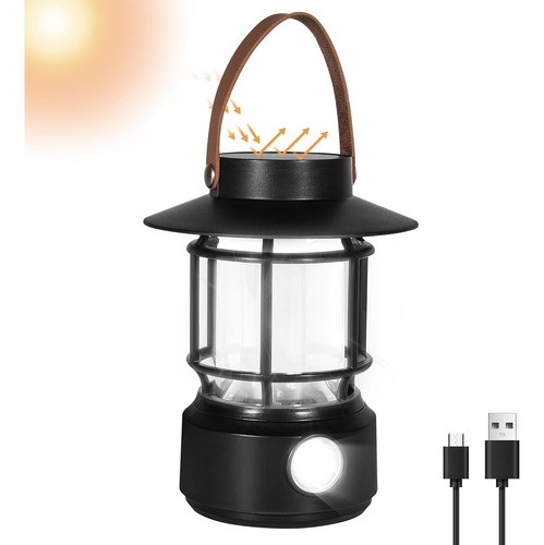 Linterna De Camping Led, Linterna Recargable Solar Con Luces