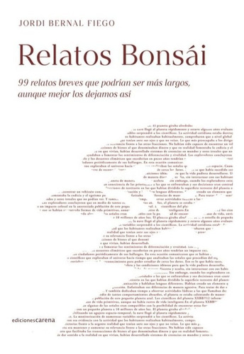 Libro Relatos Bonsã¡i - Bernal Fiego, Jordi