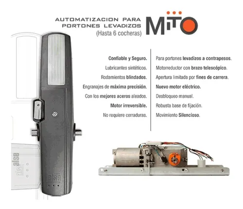 Motor Alse Motic Para Porton Levadizo Kit Mito En 6 Cuotas!