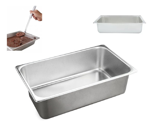 Kit 2 Cubas Gastronômicas 53x32,5cm Aço Inox Gn 1/1x100