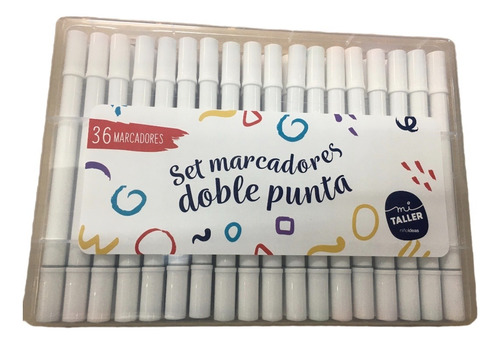 Set Marcadores Doble Punta X36 Valija Mi Taller 