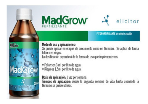 Imagen 4 de 10 de Fertilizante Mad Grow Kit Combo X8 Profesional 200cc Cultivo
