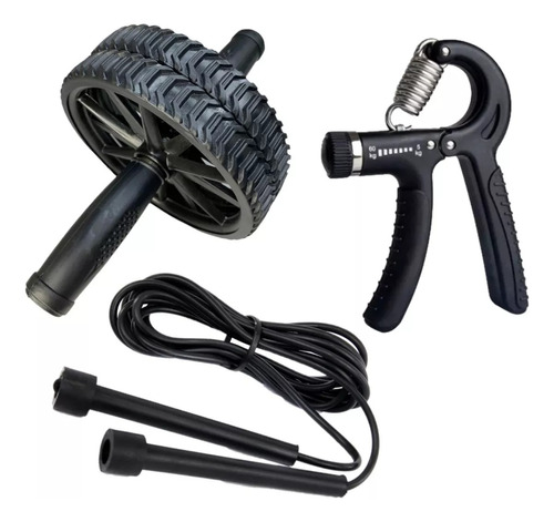 Kit Roda + Hand Grip + Corda Para Pular Exercícios Funcional