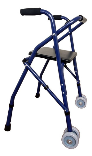 Andadera Rollator Economica De Aluminio Azul - Envio Gratis