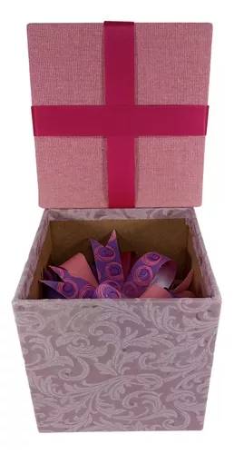 Caja de regalo de cartón rosa 20 x 20 x 10 cm - Comprar cajas  autoensamblada para regalo