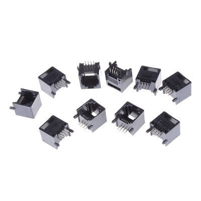 Red Modular Pcb Conector Jacks Na De 10pcs Sin Blindaje Rj11