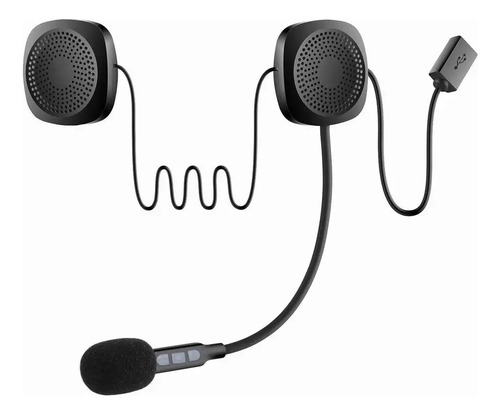 Auriculares Negros Bluetooth 5.2 Para Casco Con Micrófono