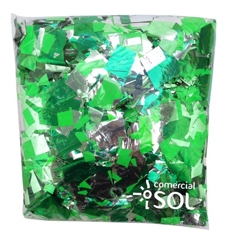10kg Papel Picado Verde Sky Paper Efeito Confete Metalizado