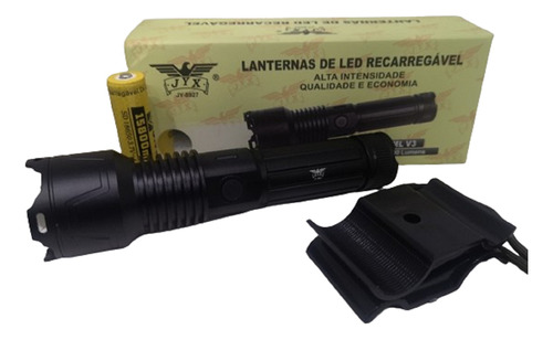 Lanterna Caça Jyx 8927 Recarregável Led V3 Longo Alcance