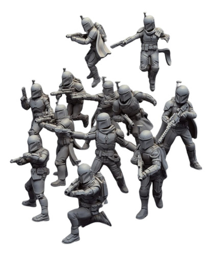 Set De 12 Mini Figuras Mandalorianos Clan Star Wars Legion 