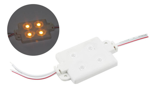 Módulo Com 4 Leds Alto Brilho Ip65 5050 55x33 Amarelo