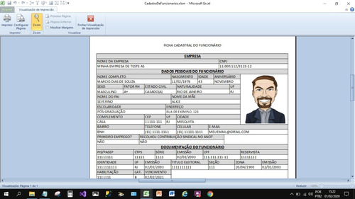 Cadastro De Funcionários Em Excel Vba