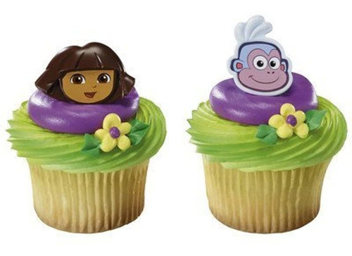 Dora The Explorer Y Botas Cupcake Rings  24 pcs Por Decopac