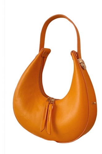 Bolsa Naranja Hobo Cuero Pu