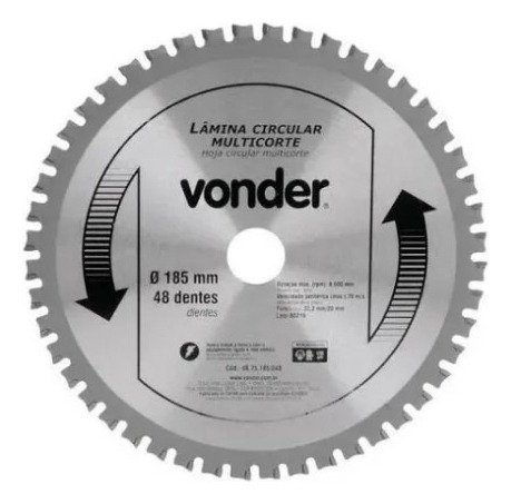 Lâmina Circular Multicorte 185mm 48 Dentes Vonder Corta Tudo