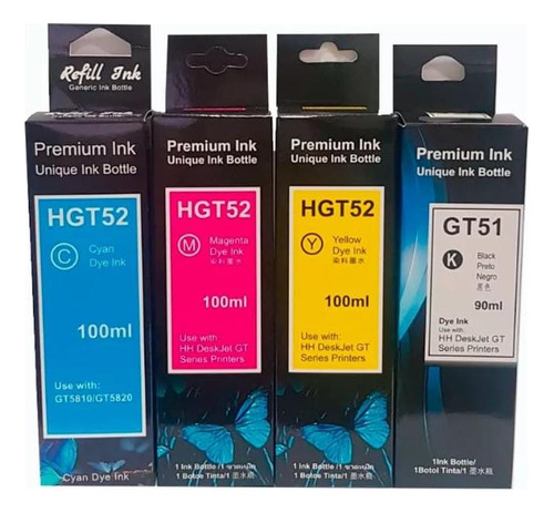 Kit 4  Tintas Gt51/gt52 Genericas  Ink Tank 315/415/418 