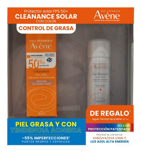 Kit Avene Cleanance Solaire Con Color + Regalo