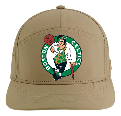 Gorra Us Basketball Boston Celtics 5 Paneles Premiun Caqui