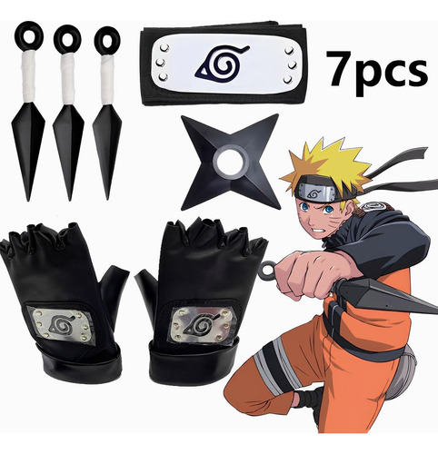 Naruto Kunai Set De 4 Kunai + Banda Aldea Hoja Anime Armas