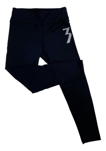 Calza 361° Running Mujer Three Logo Negro Ras