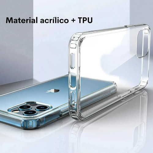 Capa Acrílico Transparente Para iPhone Com Cantos Reforçados