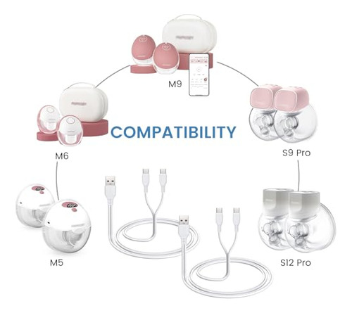 Cargador De 2 Unids Para Extractor De Leche Momcozy M5 Con C